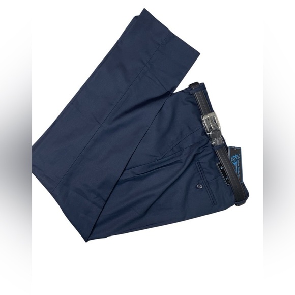 Enrico Bertucci 38x32 Blue Pants with Belt NWT - Picture 1 of 9